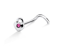 Lock Heart Shaped Curved Nose Stud NSKB-323